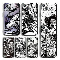 anime art one piece for apple iphone 13 12 11 mini 8 7 6s 6 xs xr x 5 5s se 2020 pro max plus black phone case capa