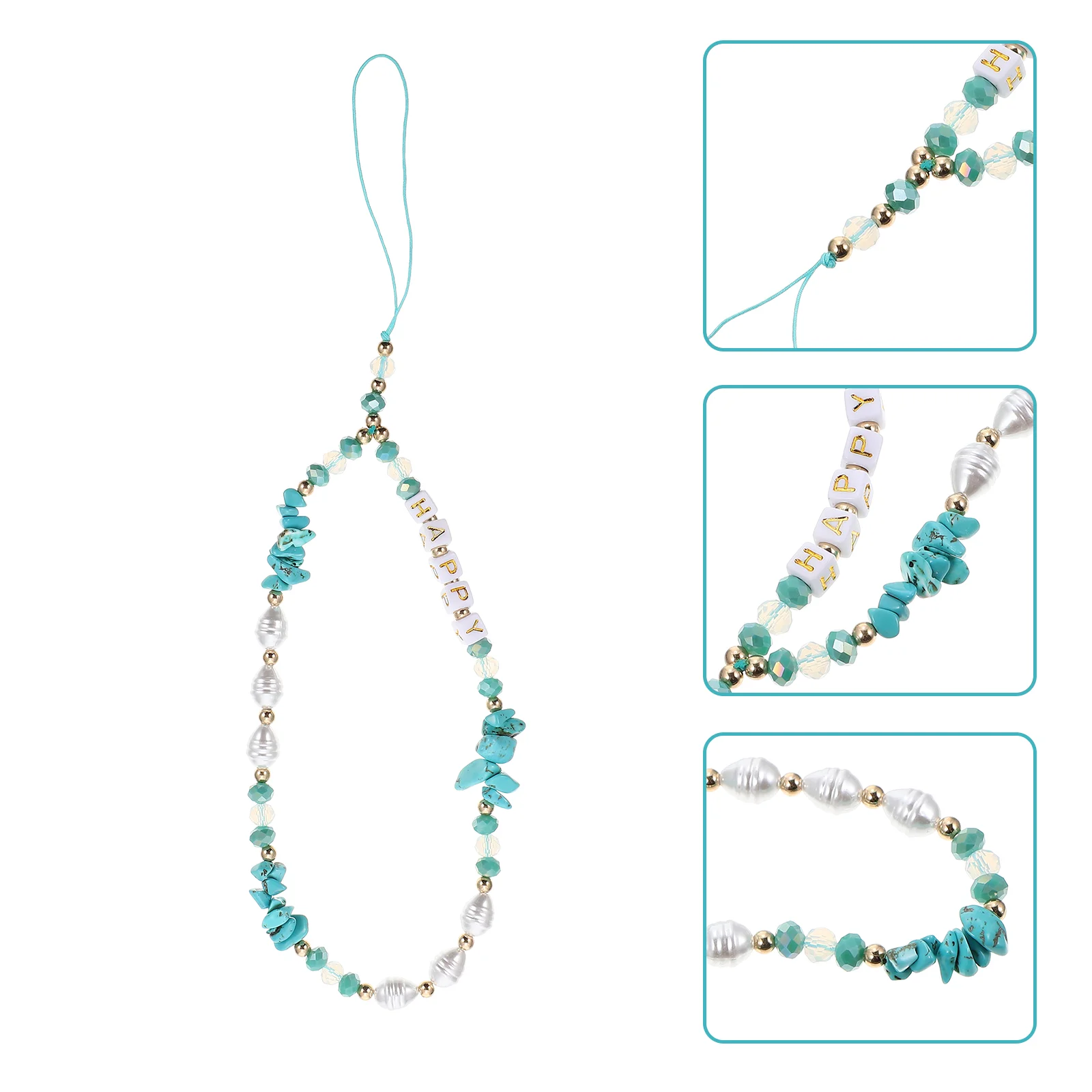 

Stone Pearl Cellphone Hanging Rope Phone Back Lanyard Decor Phone Accessory