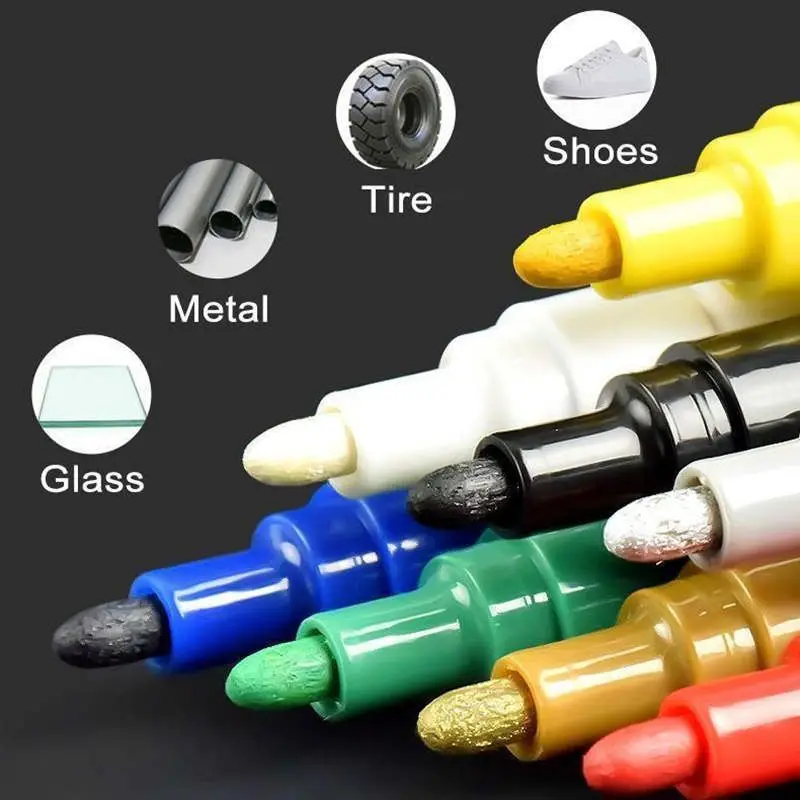 

Waterproof Car Tyre Tire Tread Tire Paint Pen Marker DIY Art Drawing Pen Tool Non-Fading Tire Paint Pen Oily White Markers Pens