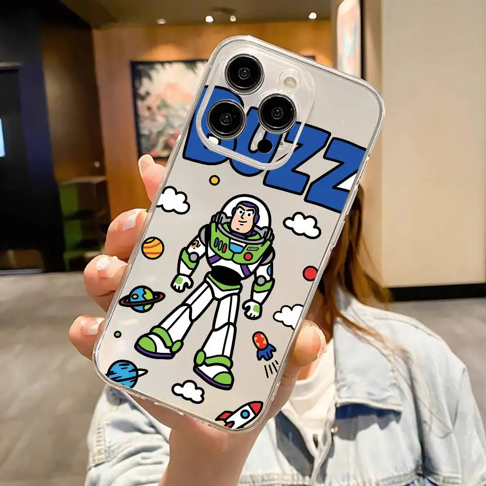 Фото Прозрачный чехол для телефона с рисунком B-Buzz Lightyear для IPhone 17, 16, 15, 14 Pro, 13, 12, 11 Pro Max XR, прозрачный мягкий чехол №4