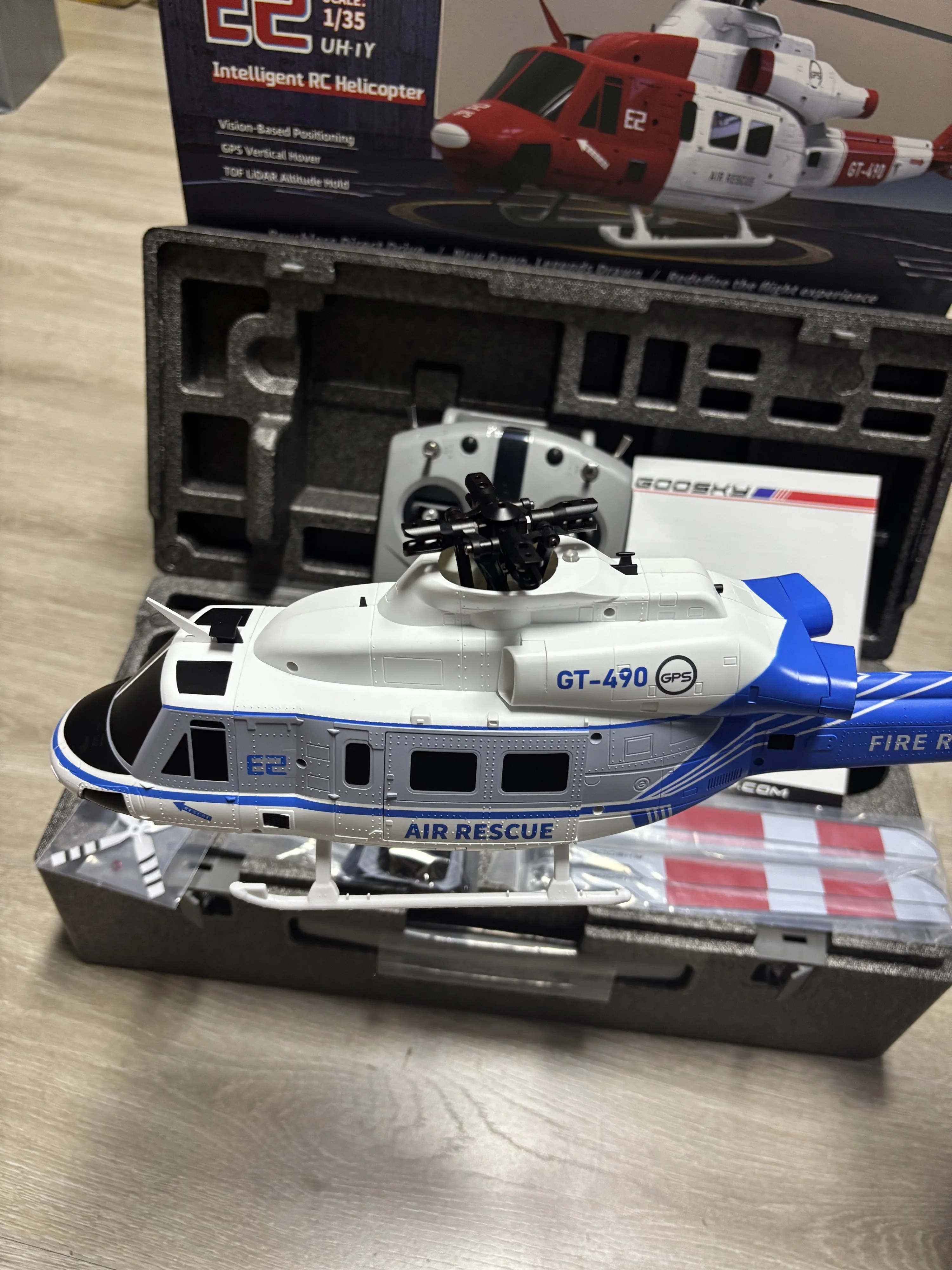 НОВЫЙ Goosky E2 Gps 135 Радиоуправляемый вертолет с двойным бесщеточным двигателем Tof Система управления полетом BnfRtf Вертолет с дистанционным управлением Игрушка в подарок (art.: 3920d3fdcbfaa) - 3920d3fdcbfaa