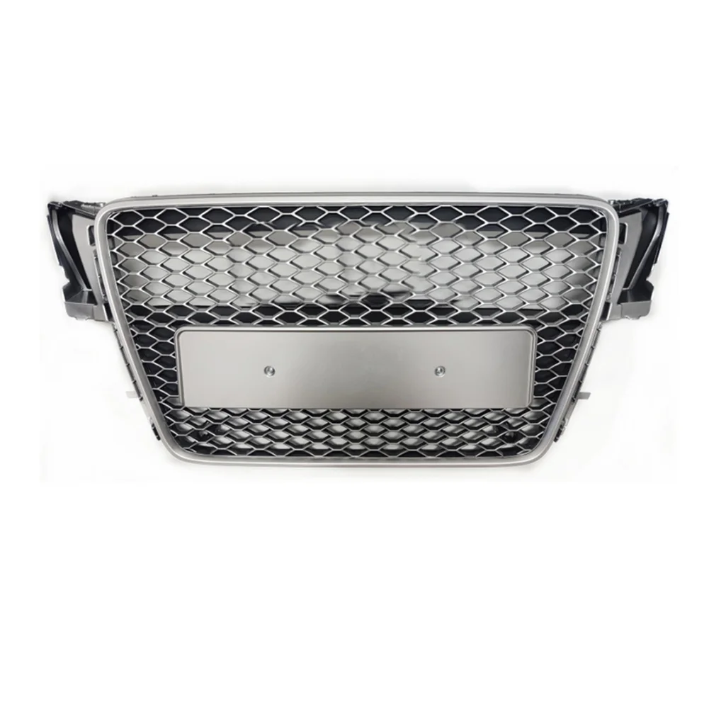 

For Audi A5/S5 B8 2008 2009 2010 2011 Car Front Bumper Grille Centre Panel Styling Upper silver Grill For Audi (For RS5 style)