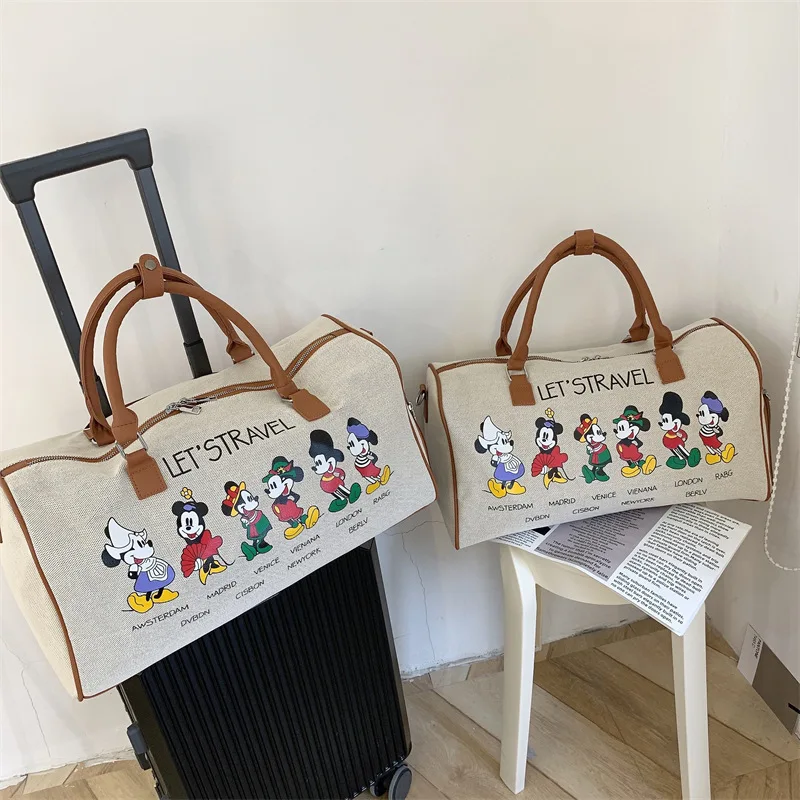Mickey Mouse Kindergarten Duvet Pack Mickey Large Capacity Canvas Short Distance Travel Bag Yoga Sports Gym Bag Female