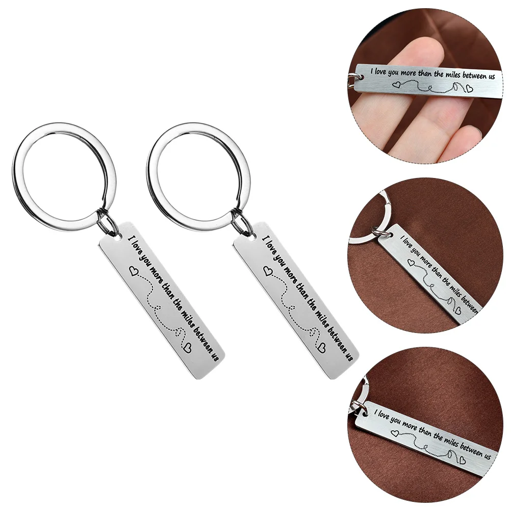 

Key Keychain Gift Chains Pendant Couple Charm Going Stainless Ring Traveli You Love Relationship Distancemetal Steel Practical