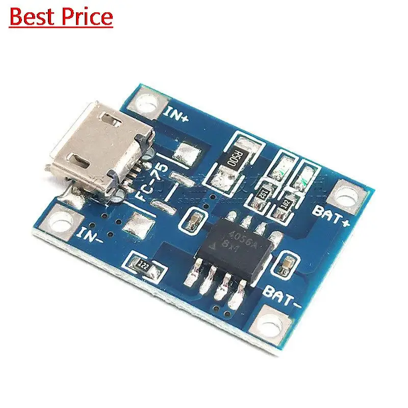 

Dhl 400Pcs USB 5V 1A TP4056 Lithium Battery Charger Module Charging Board With Protection Dual Functions 1A Li-ion