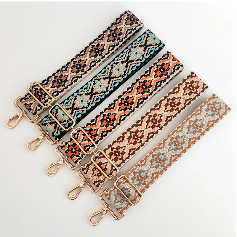 

Ladies Portable Shoulder Strap 5cm Wide Colorful Adjustable Jacquard Wide Bag Belt Handbag Replacement Part Accessories
