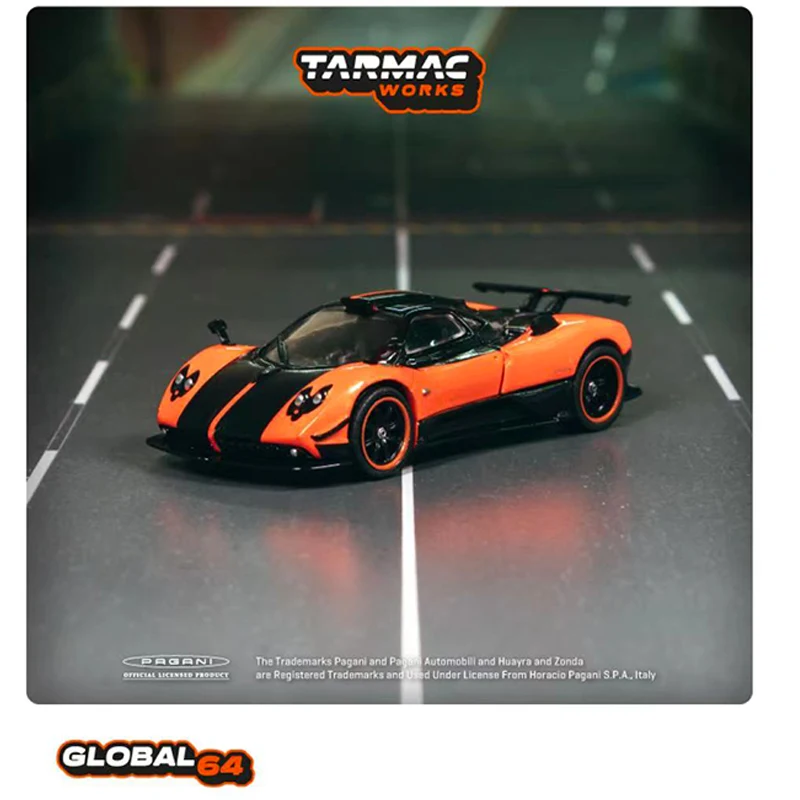 

Tarmac Works 1:64 Model Car Paga Zonda Cinque Arancio Saint Tropez Alloy Running Vehicle