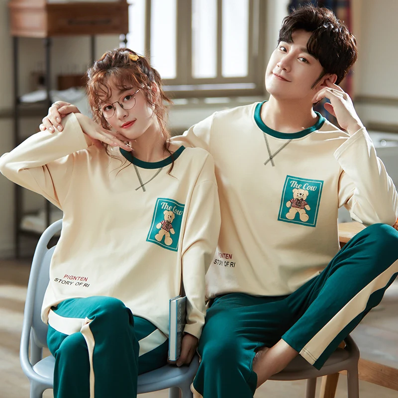 Man pijamas Sleep tops Pants pajama sets Women pijama Cotton Male Female Sleepwear couple Home clothes pyjama homme pijama muje