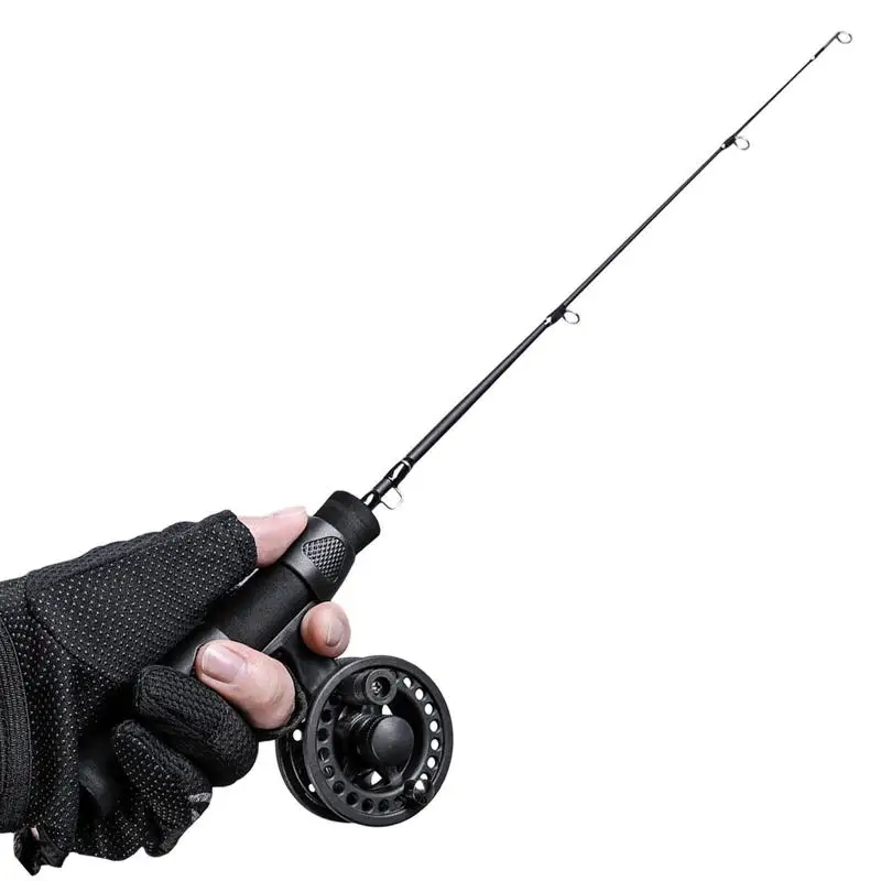 

51cm Ice Fishing Rod Hard Durable Combo With Stainless Steel Bearing Left Right-Hand Retrieve Pole For Father Friends Families
