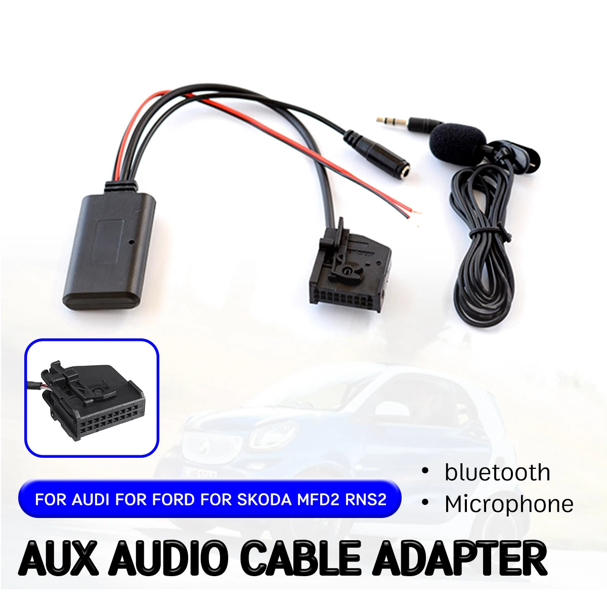 

bluetooth Aux Receiver for Audi RNS2 MFD2 CD Host Cable Adapter with Microphone for Volkswagen for 18 Pin Wireless Head Unit