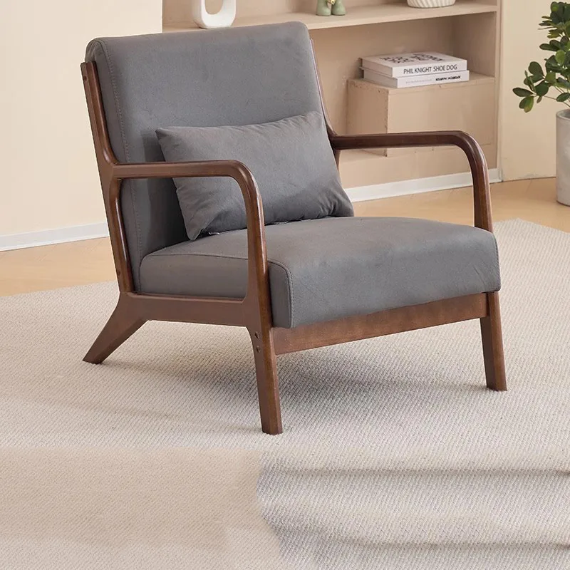 

Designer Nordic Armchair Wood Chair Vanity Modern Mobile Living Room Chairs Lounge Comfy Chaise Coiffeuse Salon Furniture DWH