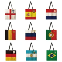 national football team printed womens shoulder bag double sided printed womens handbag shopping bag foldable and reusable