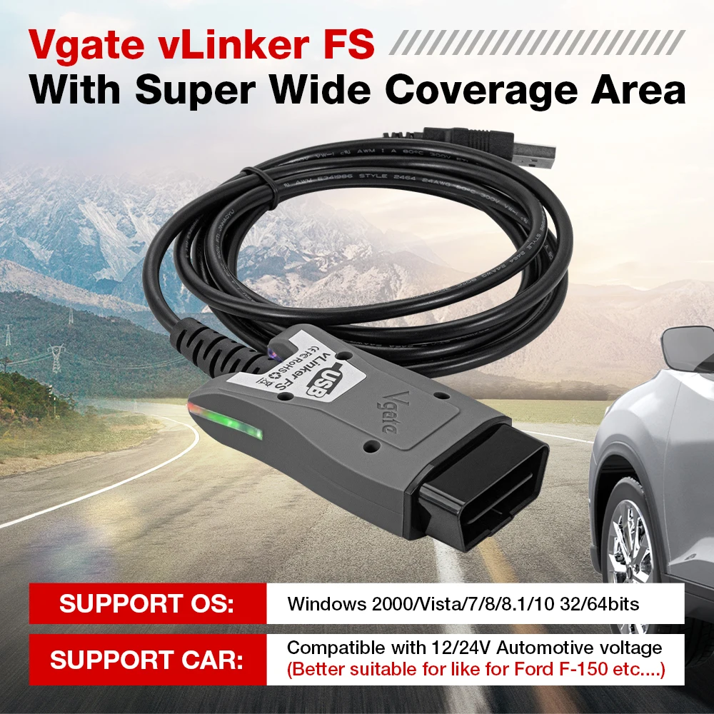 Vgate vLinker FS ELM327 адаптер для Ford FORScan MS CAN/HS-CAN OBD2 ELM 327 Автомобильный диагностический