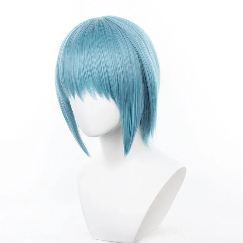 Puella Magi Madoka Magica Sayaka Miki Cosplay Wigs 35cm Sky Blue Synthetic Hair