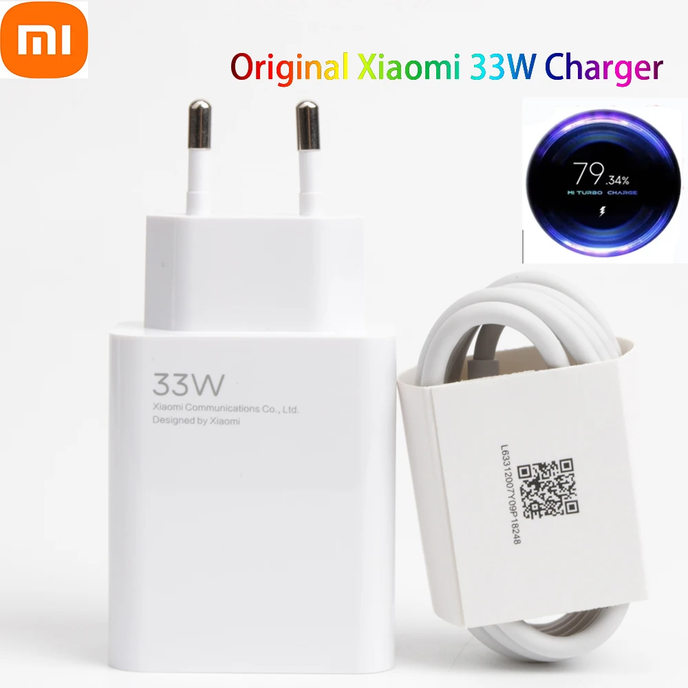 

33w charger xiaomi eu Turbo Charge Original type C cable For Xiaomi redmi note 9 pro POCO X3 nfc Mi 10 9 9t pro note 10 10X LITE