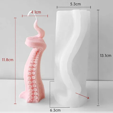 1 шт., 3D форма для свечей в виде щупальца, фотоформа, креативная форма для свечей в виде осьминога для ароматерапии