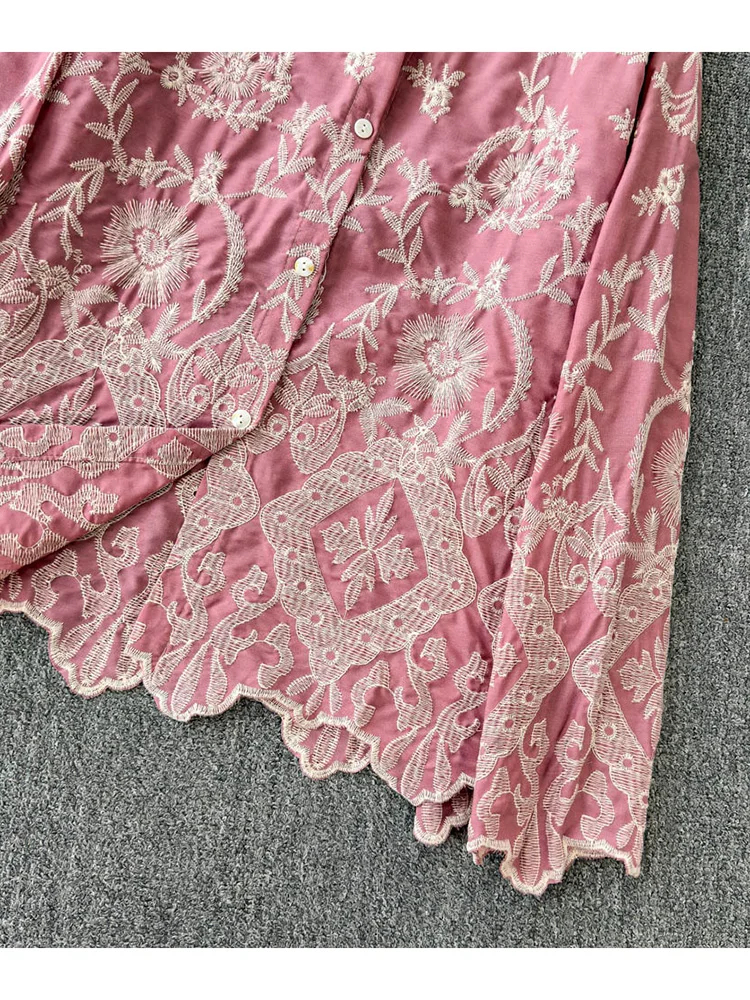 Женская весенняя рубашка корейская версия винтажная модная с воротником-поло и