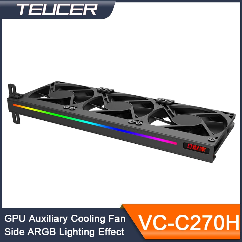 

TEUCER 300x100x20mm Universal Side ARGB 5V 3Pin Addressable Headers GPU Silent Cooling Fan for Most Graphics Cards