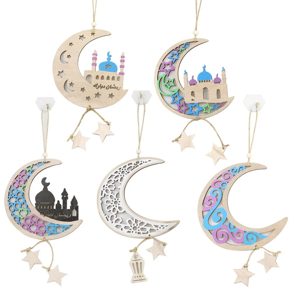 

Eid подвесная табличка орнамент, деревянный подвесной стол, искусство, украшение для дома, настенное дерево Рамадан