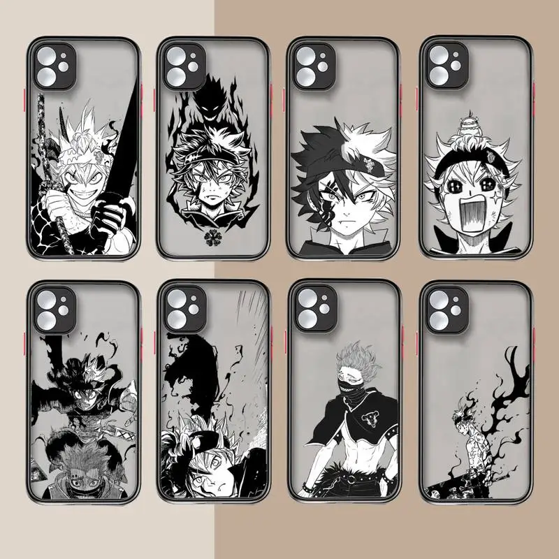 

Black Clover anime Phone Case matte transparent For iphone 14 11 12 13 plus mini x xs xr pro max cover