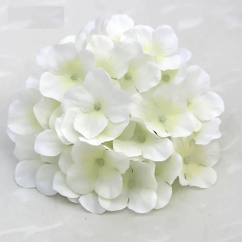 50pcs artificial hydrangea head silk flower heads wedding path flowers ball home hotel decor diy flower wall accessories kb05 free global shipping