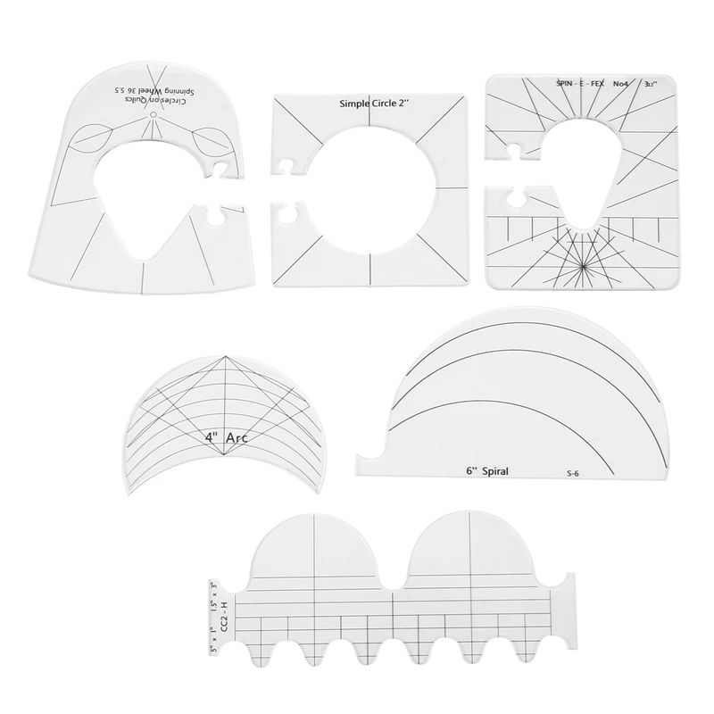 

6 шт., линейка для швейной машинки, из акрила