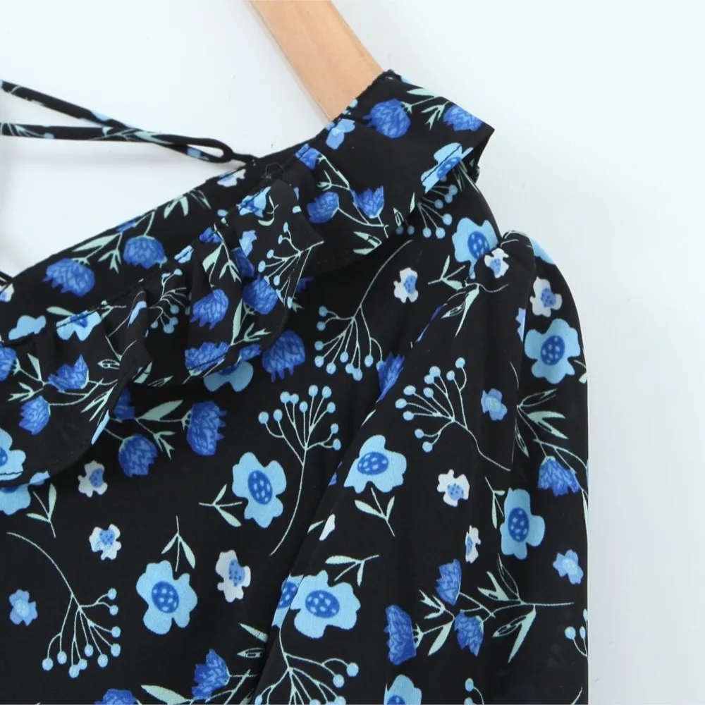 Good Quality Plus Size  Women Clothes 2023 Summer Holiday Cross Backless French Floral One-Piece Oversized Curve N8706