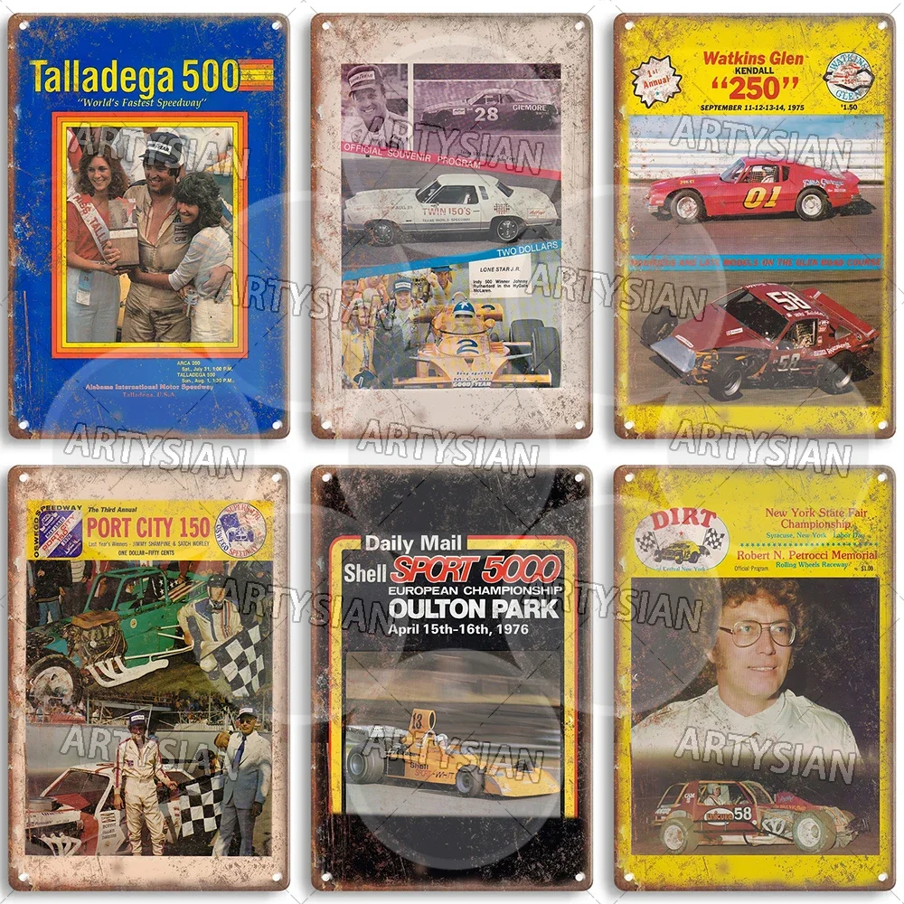 Винтажная металлическая вывеска для автогонок гоночный автомобиль гоночная