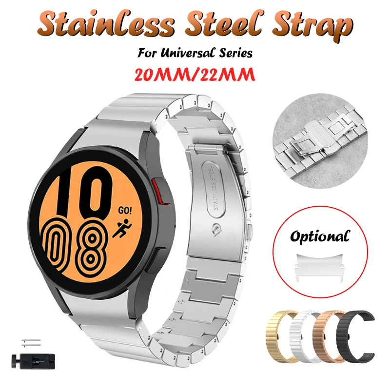 

22mm Metal Band For Samsung Galaxy Watch 4 44mm 40mm Classic 42mm 46mm Stainless Steel Strap For Huawei Watch 3 GT 2 Pro