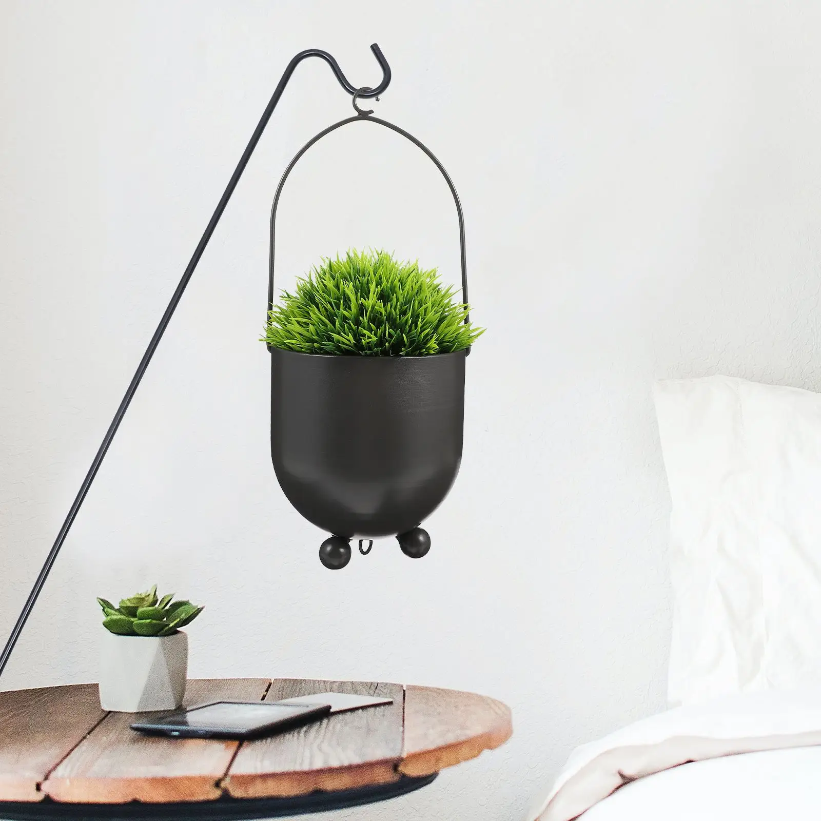 

Shepherd Crook Hook Metal Birds Feeder Bracket Multifunction Flowerpot Support Hook Garden Decoration Garden Stake Bird Feeder
