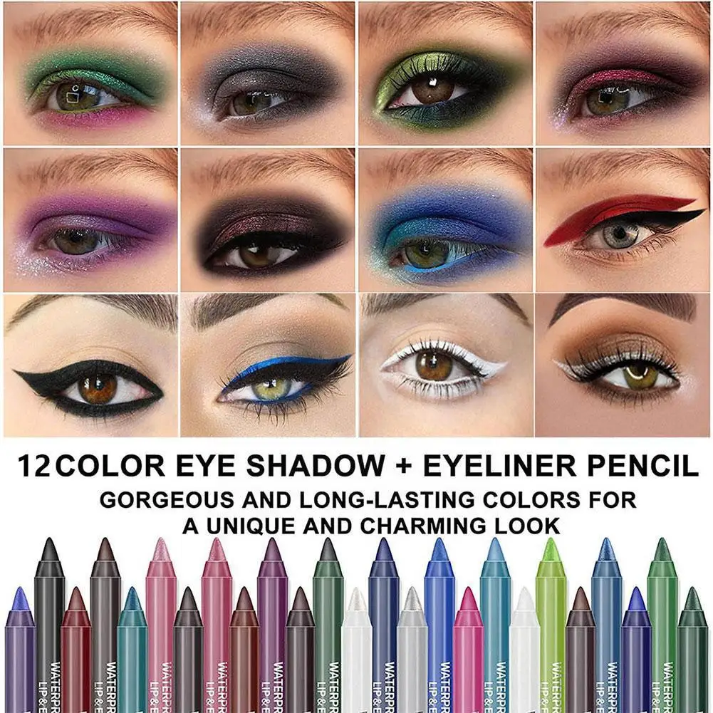 

1pc Waterproof Eyeliner Gel Pencil Red Brown White Soft Pigment Ultra-slim Professional Eyes Lasting Easy Color Makeup To U7L5