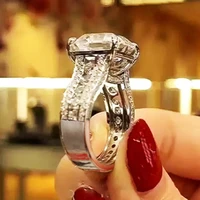 uilz dazzling square cut zircon shape rings luxury proposal jewelry for women elegant engagement eternal promise ring wholesale