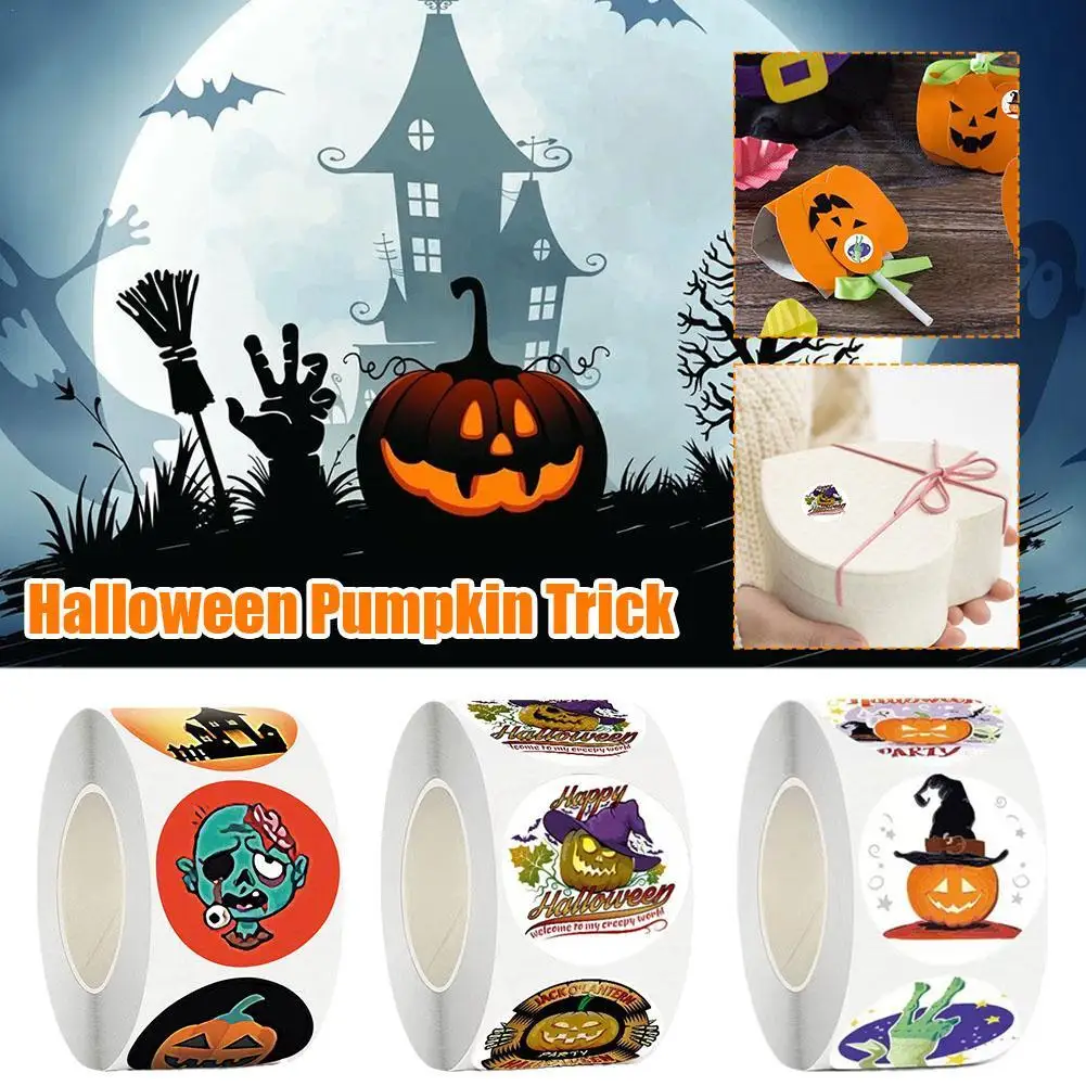 

Веселая наклейка на Хэллоуин, герметичная этикетка, герметичная наклейка, подарочное украшение, запеченные самодельные наклейки с тыквой, Пауком, страшными элементами