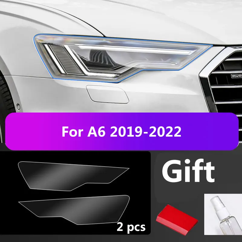 

2Pcs For audi A6 C7 4A5 4AH 4GD S6 RS6 Car Covers Headlight Protective Film Transparent Sticker Accessories Anti Scratch Repair