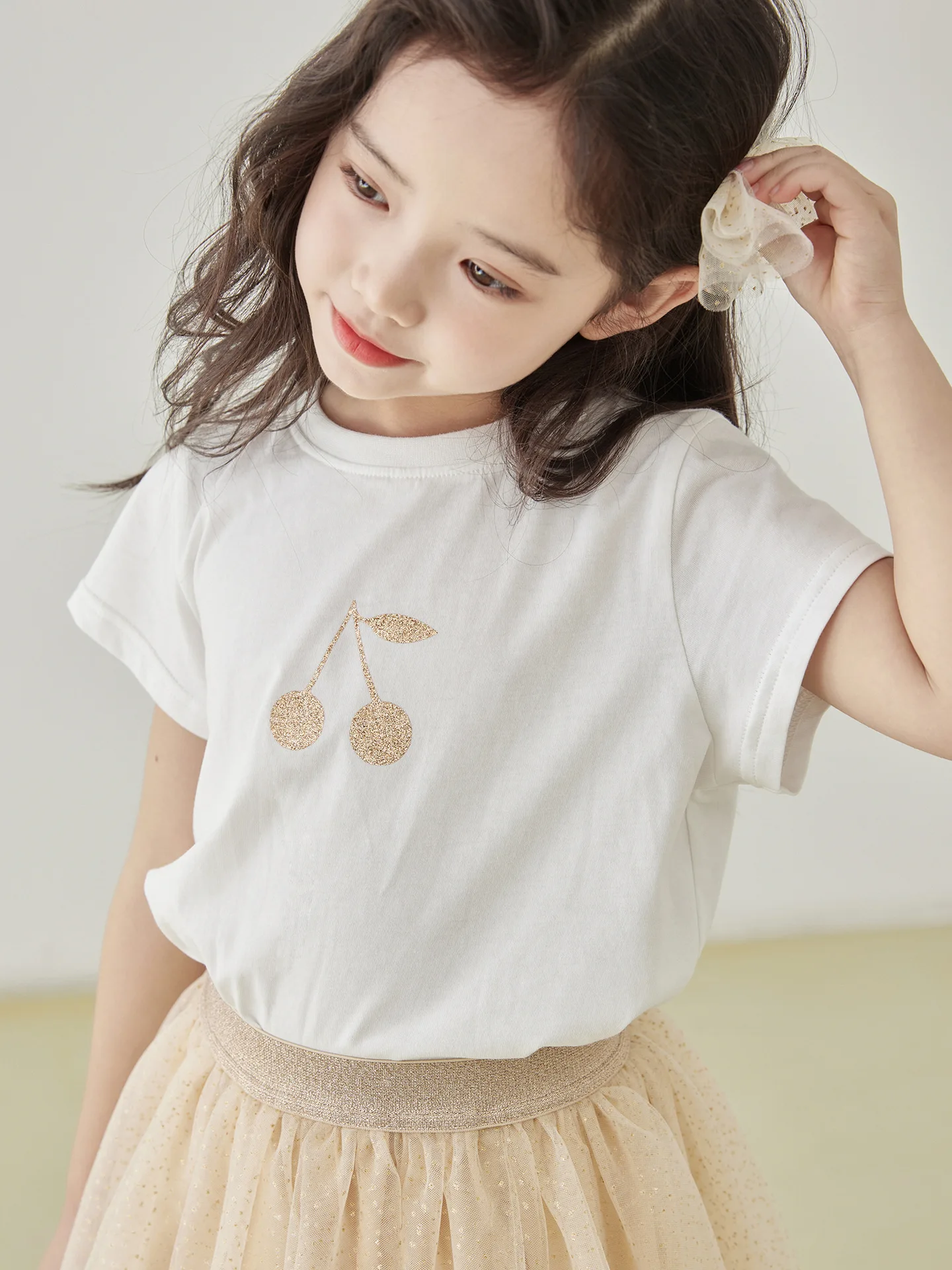 

Летняя футболка для девочек BP 2023, платье с принтом вишни, детская блузка, брендовая одежда, размер 4, 6, 8, 10, 12, 14Y