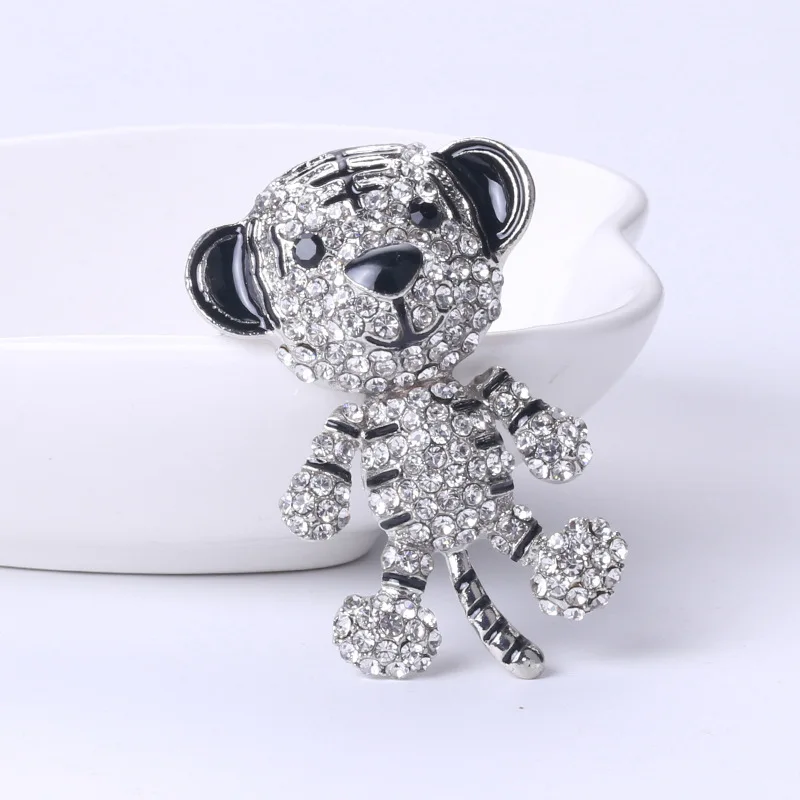 

2022 Vivid Enamel Tiger Brooches For Women And Men Cute Animal Rhinestone Pins Brooch Kids Jewelry Gifts New Year