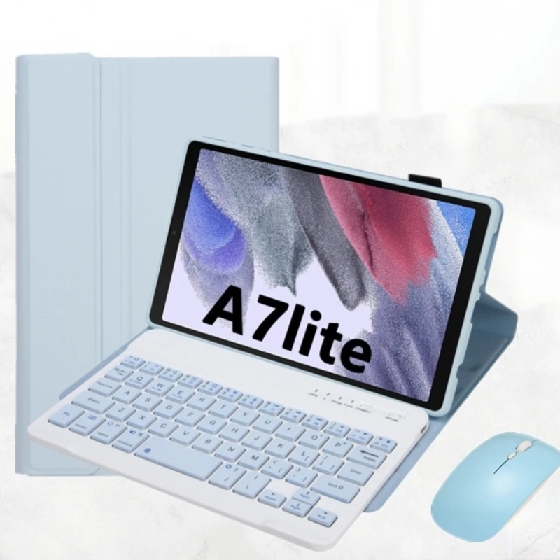 

Case for Samsung Galaxy Tab A7 Lite 8.7 Keyboard Case tab A7lite T220 T225 Cover Russian Spanish English Arabic Keyboard Funda