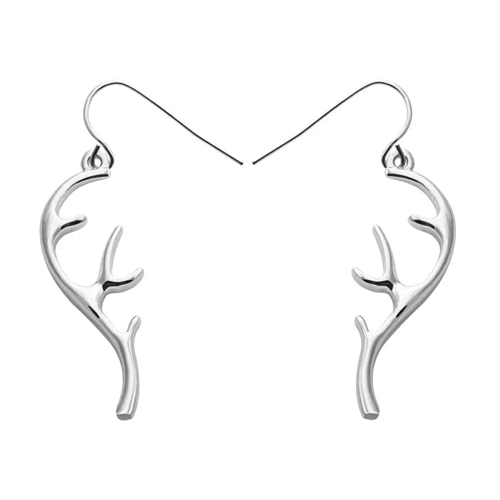 Женские серьги-подвески с оленем