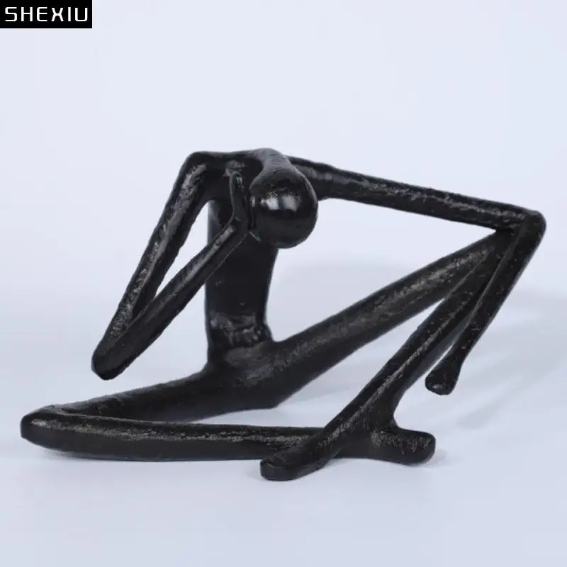 

Черная статуя истончика, персонаж из смолы, поделки, украшения для стола, черная фигурка, скульптура, абстрактное изображение, современный Декор для дома