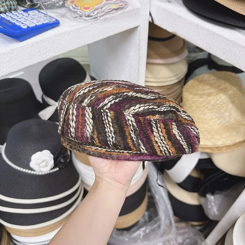 Оптовая продажа новинка 2024 корейский стиль этнический осенне-зимний берет шапка