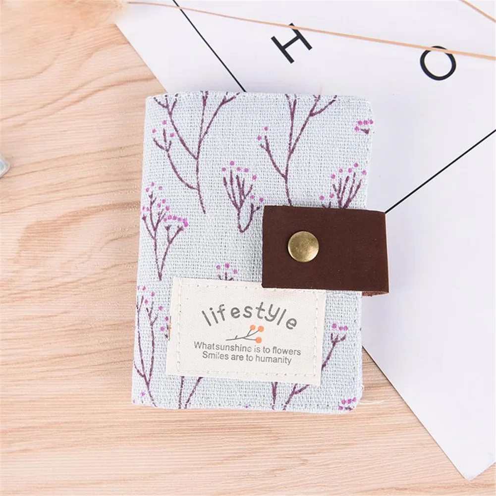 New Floral Canvas Ladies Card Package Creative Cloth Credit Card Holder Business Card Holder Women's Cardholders Bag