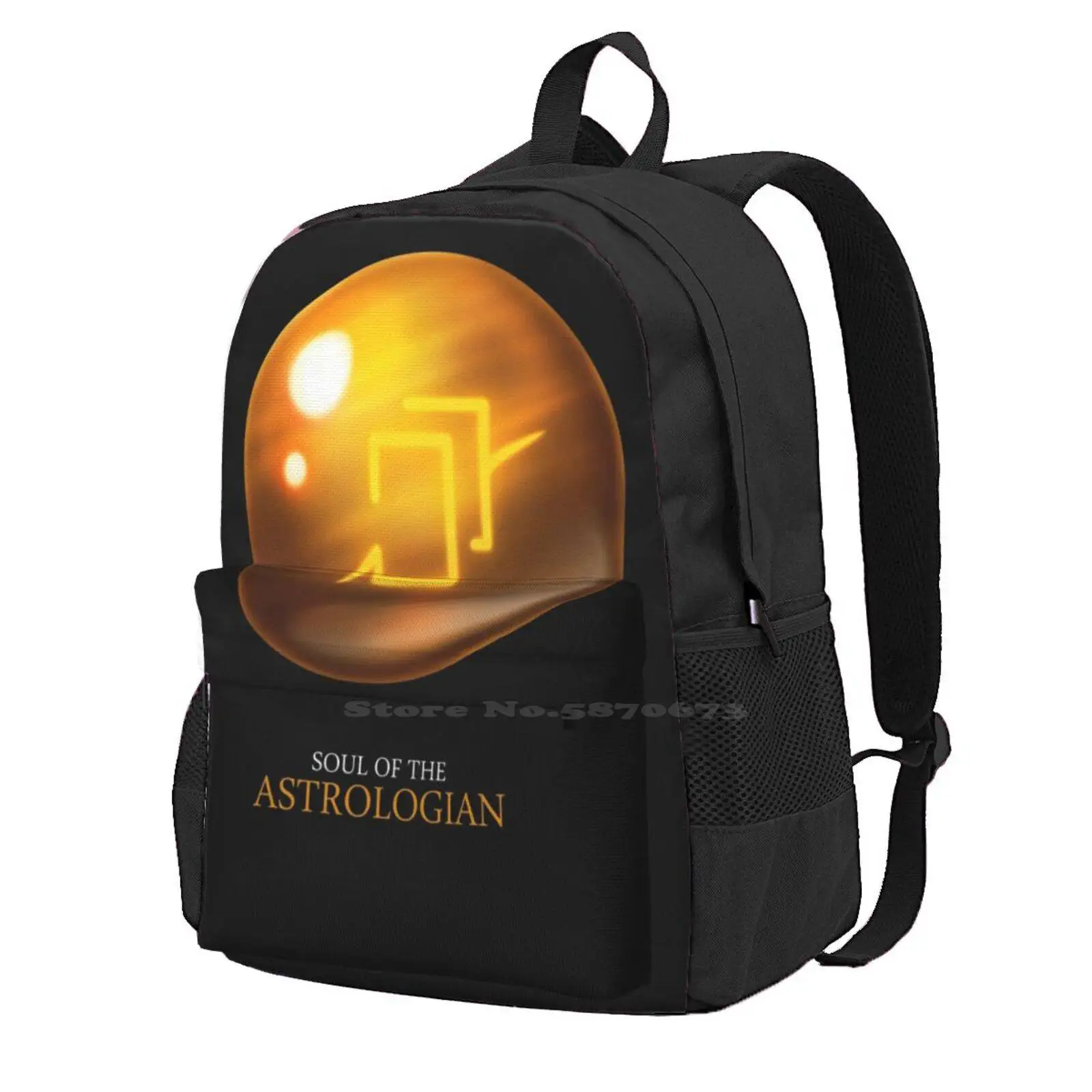 

Soul Of The Astrologian-Black Large Capacity School Backpack Laptop Bags Ffxiv Final Fantasy Xiv Mmo Crystal Gemstone
