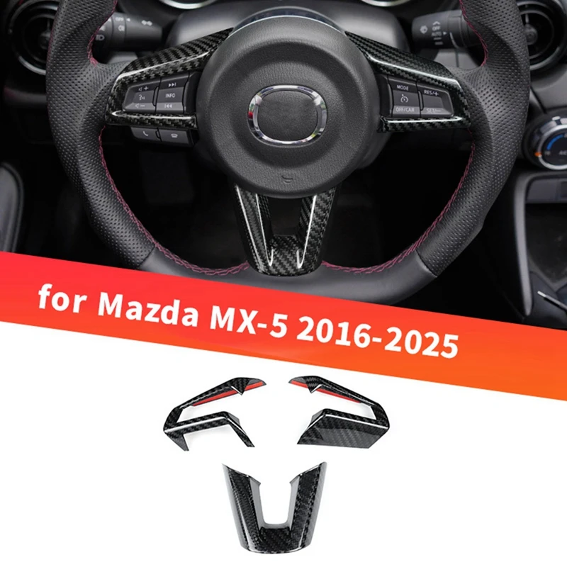 Фото Суперраспродажа: Накладка на кнопки руля из карбона для Mazda MX-5 2016-2025 – Аксессуары для интерьера автомобиля №3
