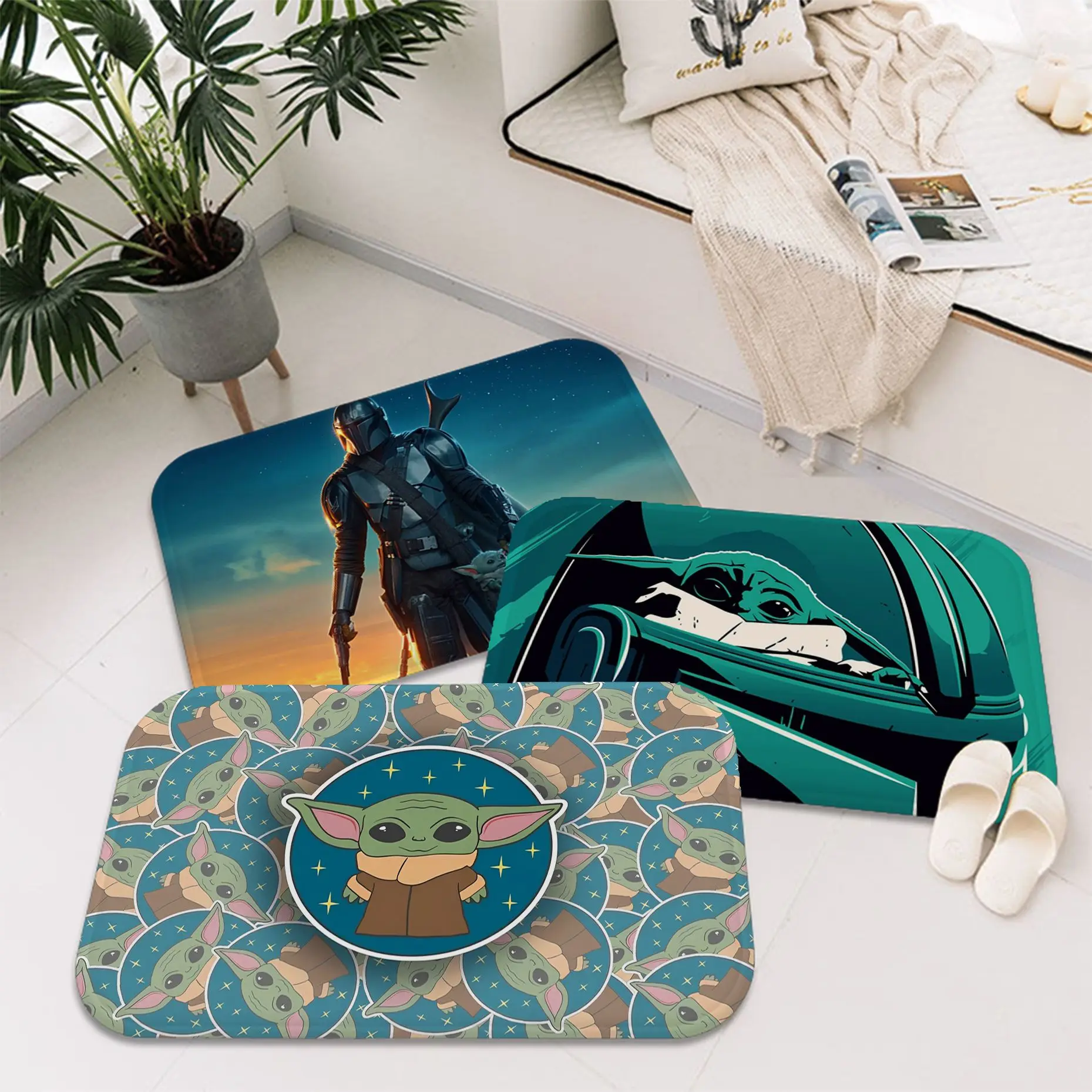 

Disney Master Baby Yoda Hallway Carpet Non-Slip Laundry Room Mat Laundry Decor Balcony Child Living Room Modern Home Decor