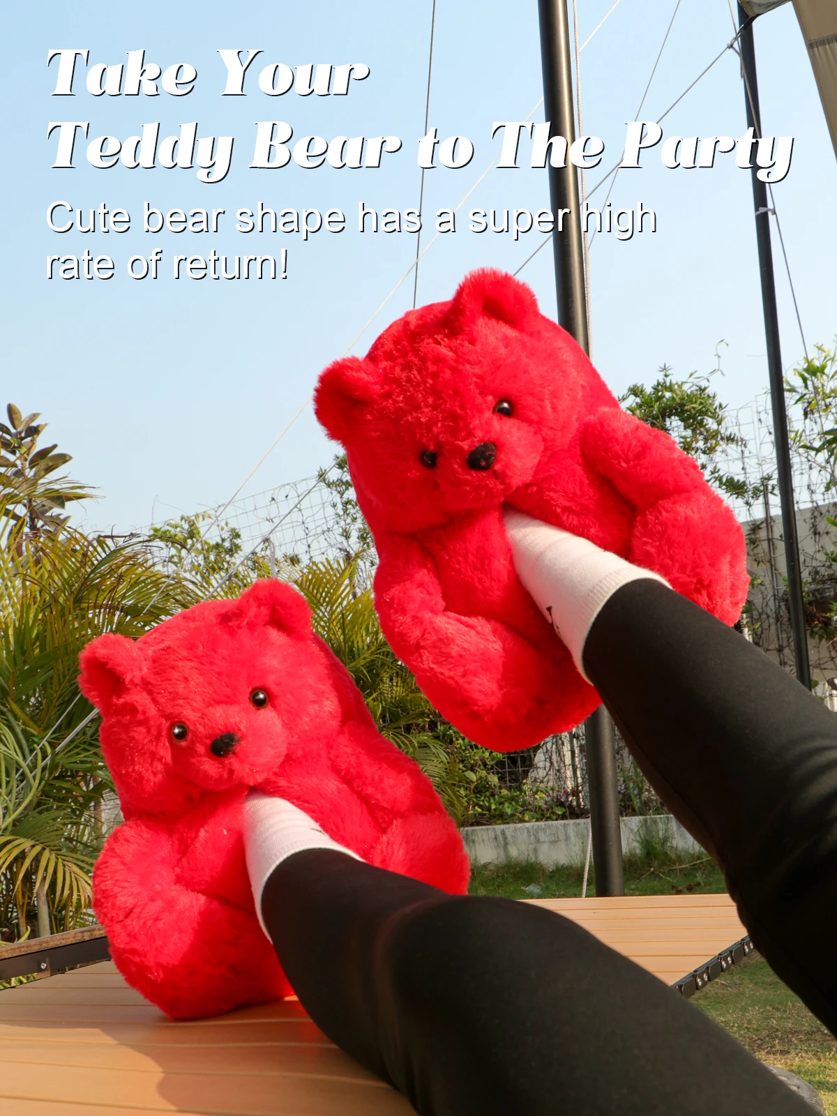 Women Home Indoor Soft Cute Fluffy teddy bear Slippers Winter Warm Shoes Cartoon Plush fuzzy Teddy Bears Slippers for Holiday