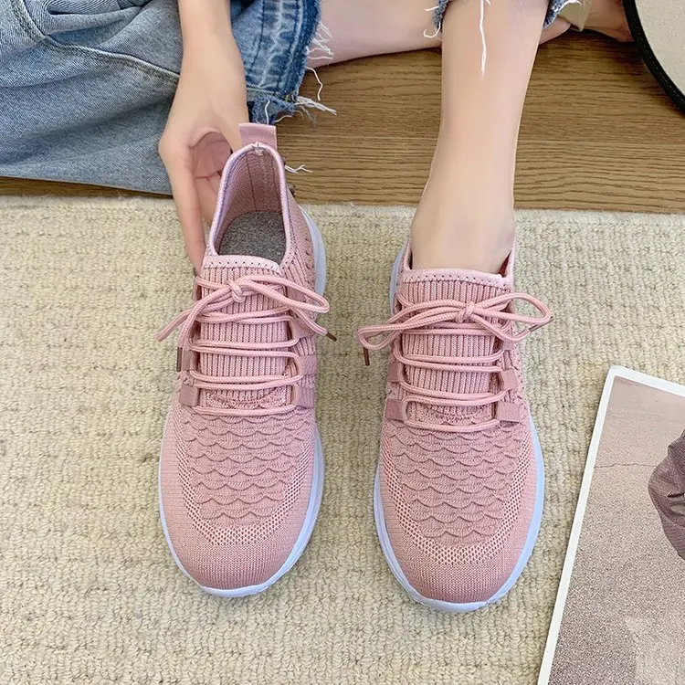 

Women's Sports Shoes 2023 Mesh Breathable Casual Walking Sneakers Summer New Flat Bottom Comfortable Ladies Single Shoes