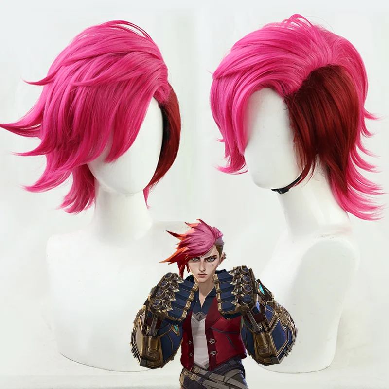 LOL League of Legends Arcane Vi Косплей Парик Zaun Violet Волосы JinX Сестра Для Хэллоуина