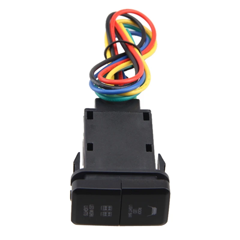 

4X 12V Car Dual LED Light Bar Blue/Green On-Off Push Switch Button For Toyota Prado Reiz Hilux Landcruiser Light Button