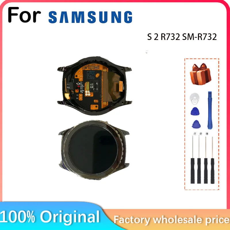 Nuovo Per Samsung Gear S2 Classic R732 Sm-R732 Lcd Touch Screen Digitizer Assembly Display Lcd, Con Parti Di Ricambio Del Telaio