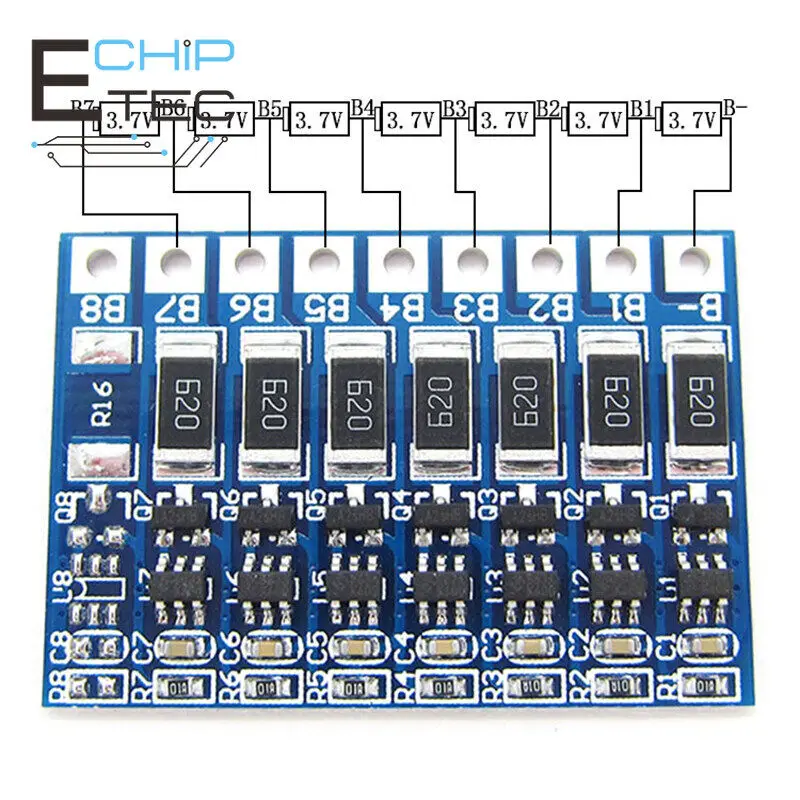 

Free shipping 7S 29.4V 4.2V 18650 Lithium Battery Protection Board 66mA Polymer Battery Balance Module